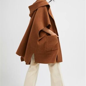 Free People Warm Open Sleeve and Oversized Hood Wrap